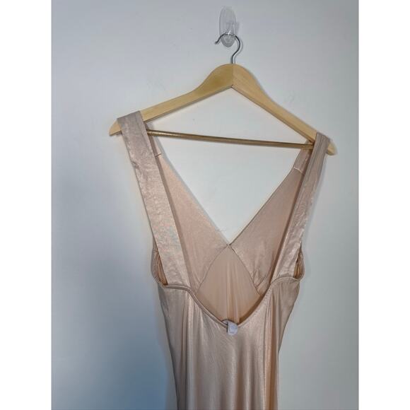 Rumored Sunset Strip Plunge Maxi Slip Dress Blush Pink - Small - Picture 4 of 9